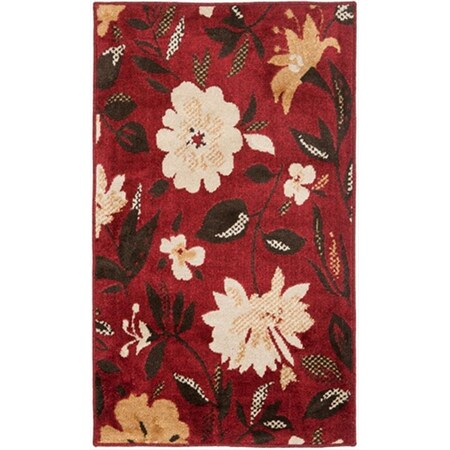 Safavieh 4 x 6 ft. Small Rectangle Country and Floral Kashmir Red and Ivory Wool Rug KAS112B-4